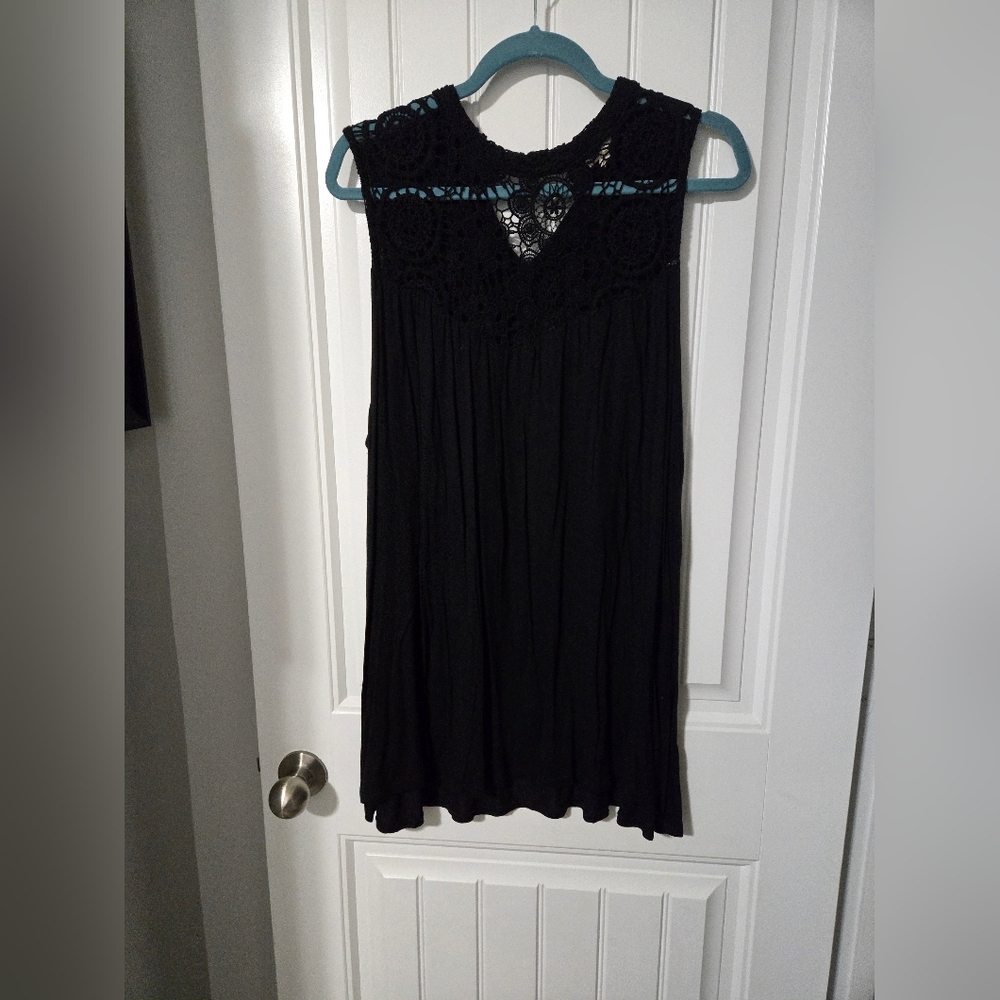 Women's sleeveless crochet top blouse 2X